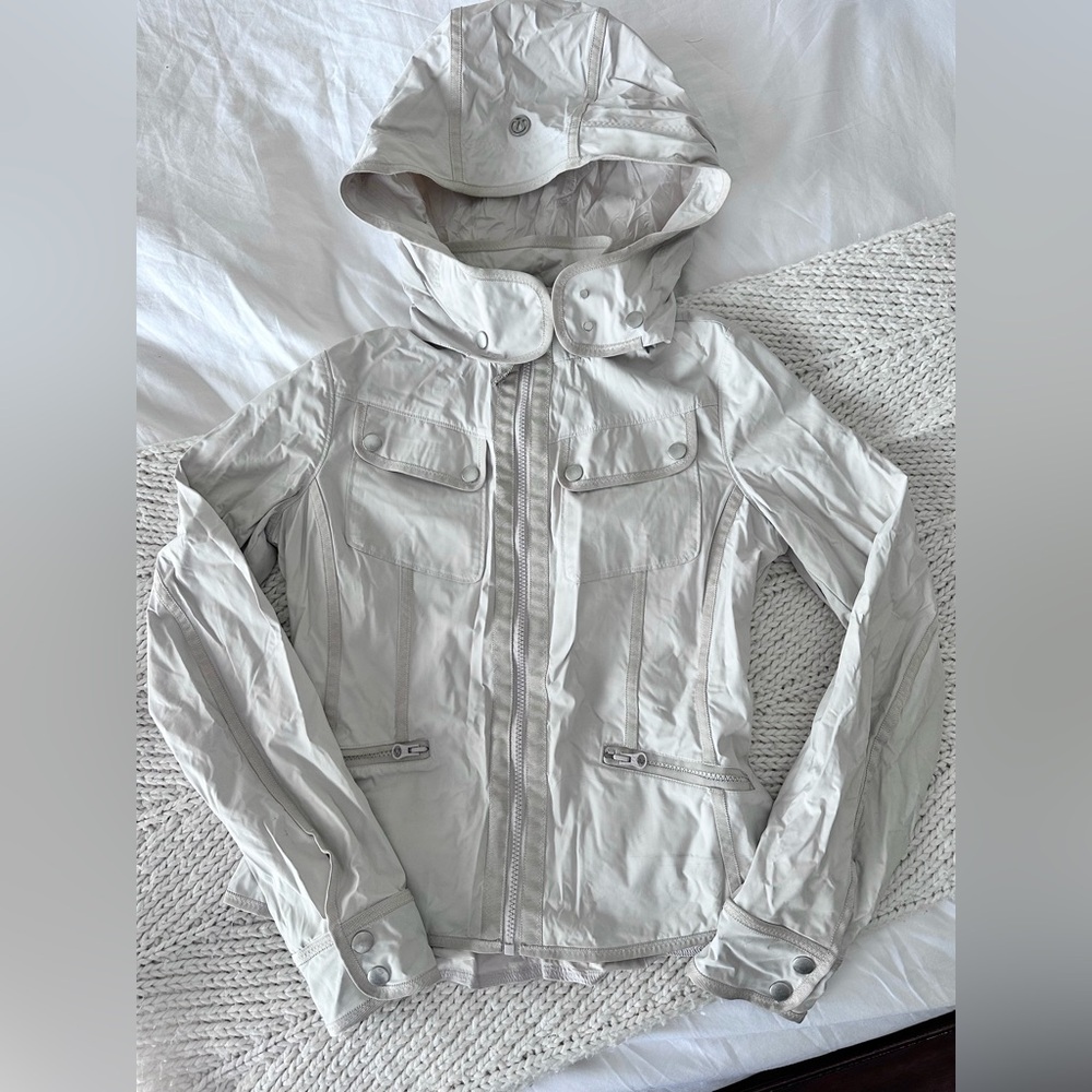 Lululemon Out & About Jacket color: dune (taupe/sand color) size 4 (tag removed)